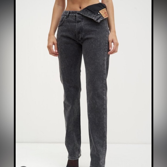 y/project Denim - Y-Project asymmetric jeans - stonewash black